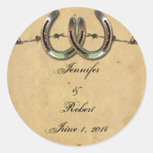 Rustic Country Horseshoes Barbed Envelope Seal