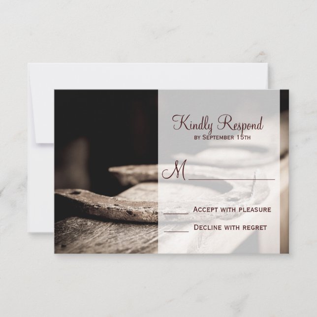 Rustic Country Horseshoes Cowboy Wedding Carte RSV (Devant)