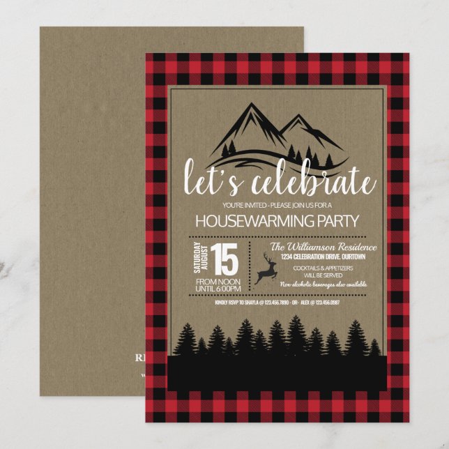 Rustic Country Housewarming Party Invitation (Front/Back)