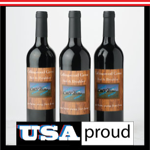 Rustic Country Inn 🤎 Cozy Bed and Breakfast Wine Label