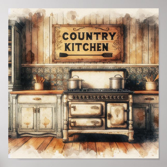 Rustic Country Kitchen 3 Poster (Front)