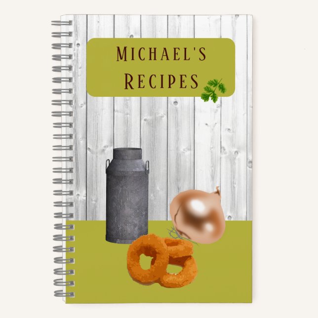 Rustic Country Kitchen with Name Recipe Book (Front)