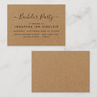 Rustic Country Kraft Bachelor Party Ticket Invite