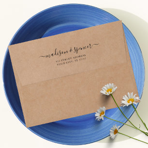 Rustic Country Kraft paper Wedding 5x7 Envelope