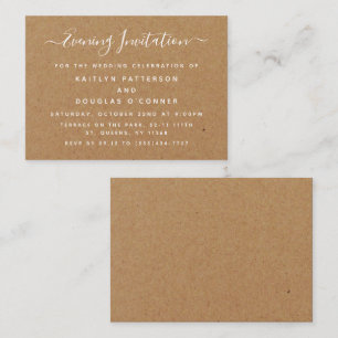 Rustic Country Kraft Soirée Invitation de billet