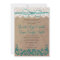 Rustic Country Lace Brown Teal Wedding Invitations
