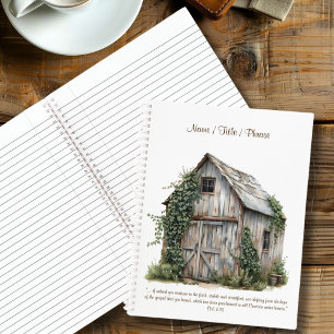 Rustic Country Large Personalized Business Spiral Notebook