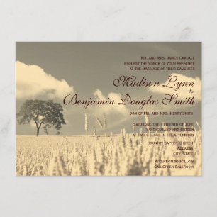 Rustic Country Lone Tree Wedding Invitations