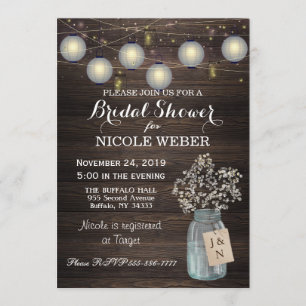 Rustic Country Mason Jar Barn Invitation Fête des