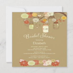 Rustic Country Mason Jar Bridal Shower Invitation