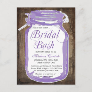 Rustic Country Mason Jar Bridal Shower Postcards