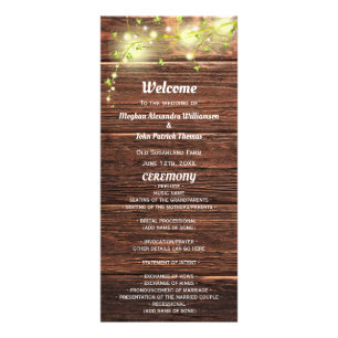 Rustic Country Mason Jar Lights Wedding Program