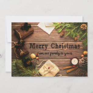 Rustic Country Merry-Christmas and Happy-New-Year Holiday Card