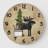 Rustic Country Mountain Silhouette Moose
