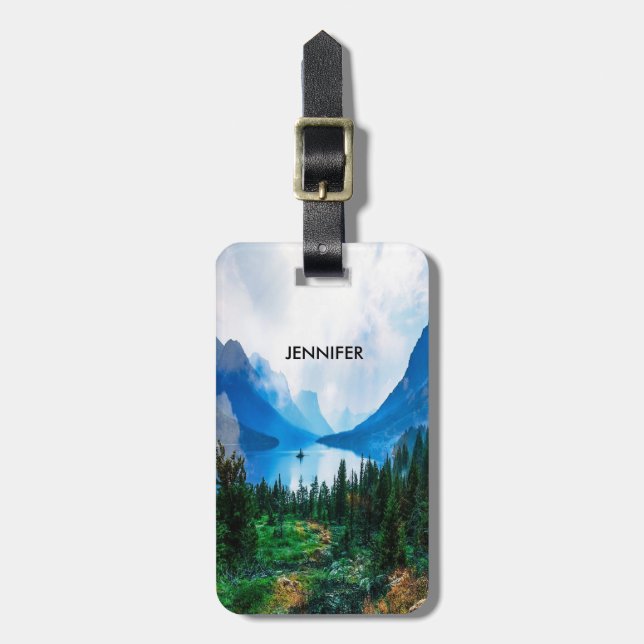 Rustic Country Mountains Nature Scene Photography Luggage Tag (Front Vertical)