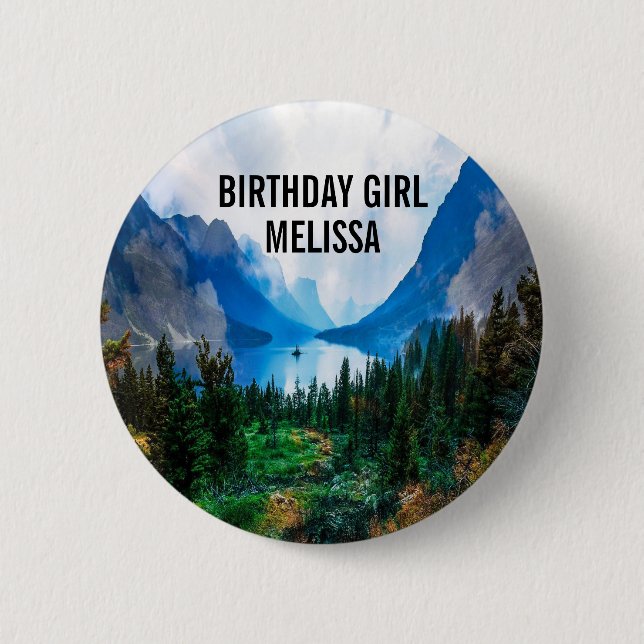Rustic Country Mountains Scenic Nature Birthday 2 Inch Round Button (Front)