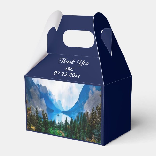 Rustic Country Mountains Scenic Nature Wedding Favor Box (Front Side)