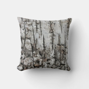 Rustic Country Nature Dry Cracked Tree Bark Photo Throw Pillow