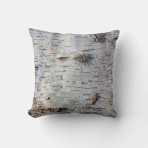 Rustic Country Nature Old Birch Bark Photo Throw Pillow