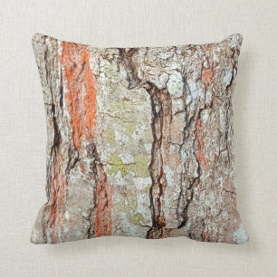 Rustic Country Nature Old Oak Tree Bark Photo Throw Pillow