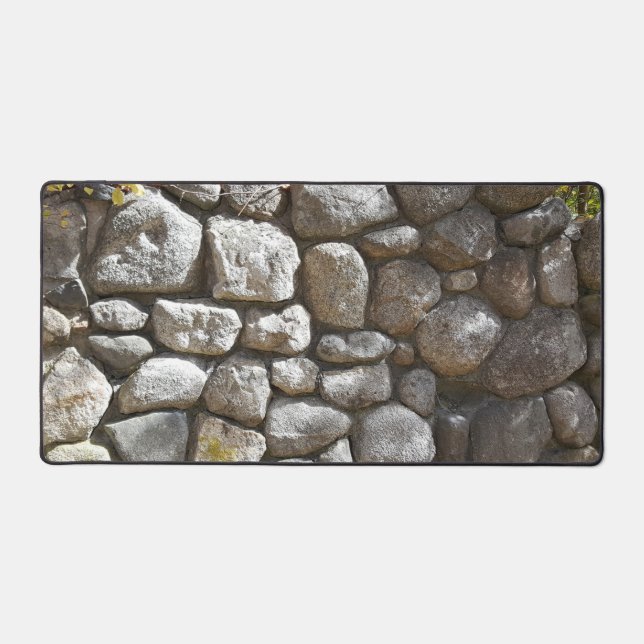 Rustic Country Nature Stone Wall Rocks Photo Desk Mat (Front)