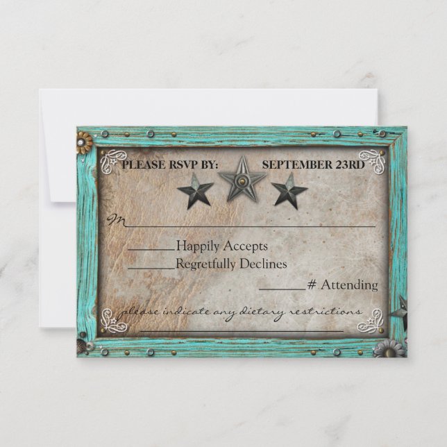 Rustic Country Parchment Paper RSVP Card (Front)