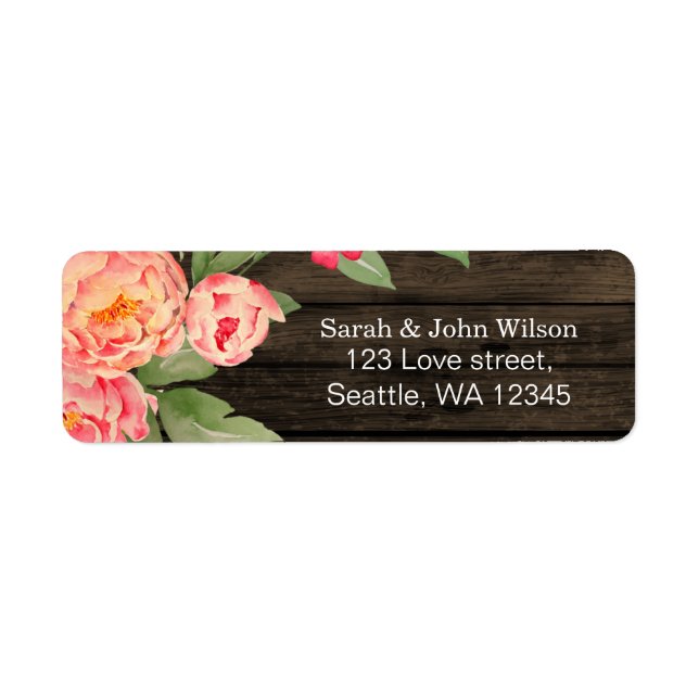 Rustic Country Peony Grange Mariage bois (Devant)