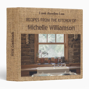 Rustic Country Personalized Family Recipe Cookbook Binder