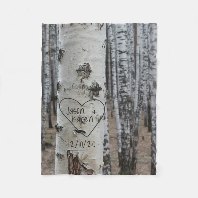 Rustic Country Personalized His and Her Names Fleece Blanket (Front)