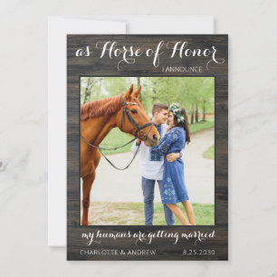 Rustic Country Photo Personalize Pet Horse Wedding Save The Date