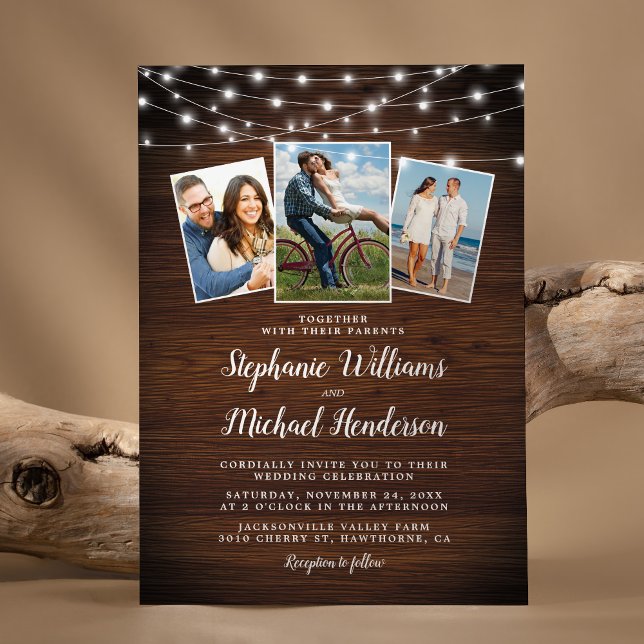 Rustic Country Photo Wedding Invitation (Creator Uploaded)