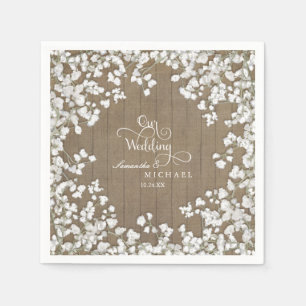 Rustic Country Picnic Reception Baby's Breath Napkin