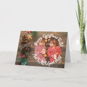 Rustic Country Pine Cones Christmas Photo Holiday Card