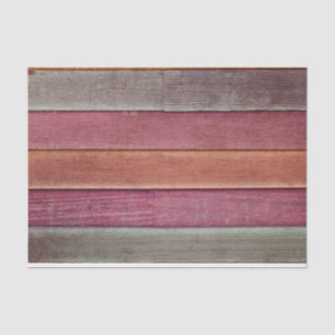 Rustic Country Pink Orange Wood Grain Texture Tissue Paper