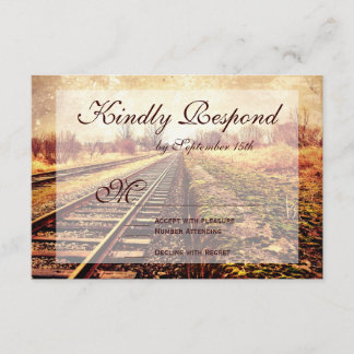 Rustic Country Railroad Tracks Mariage Cartes RSVP