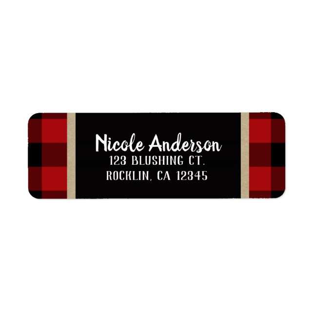 Rustic Country Red Black Buffalo Plaid Modern (Front)
