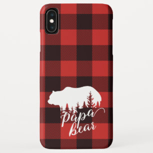 Rustic Country Red & Black Flannel Papa Bear iPhone XS Max Case