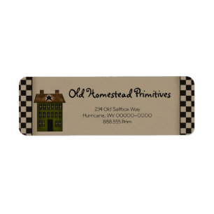 Rustic Country Saltbox House Custom Return Address
