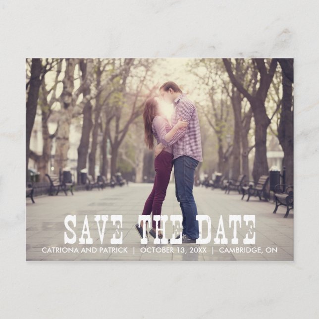 Rustic Country Save the Date Announcement Postcard (Front)