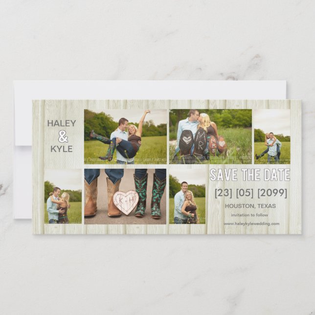 Rustic Country Save the Date Photo Cards (Front)