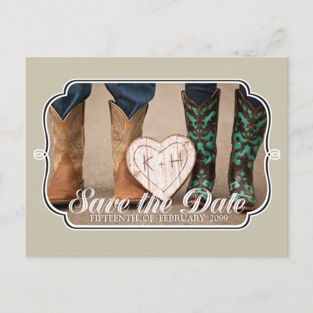 Rustic Country Save the Date Photo Postcard (Front)