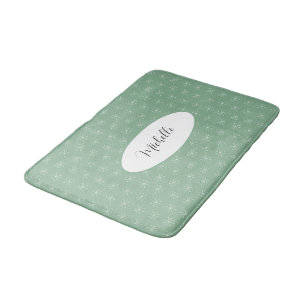 Rustic Country Snow On Green Bath Mat