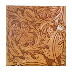 Rustic country southwest style western leather tile