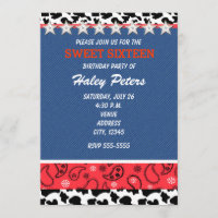 Rustic Country Stars & Cow Print Bandanna Party