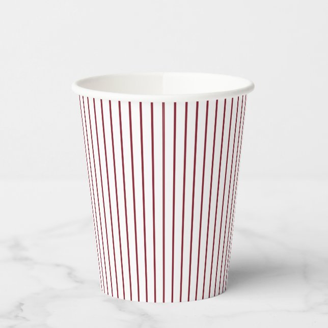 Rustic Country-Style Red Pinstripe Paper Cups (Left)