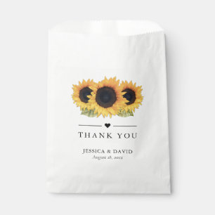 Rustic Country Sunflower Thank You Wedding Favour Bag