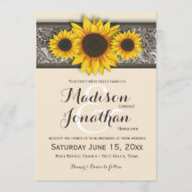 Rustic Country Sunflower Wedding Invitations
