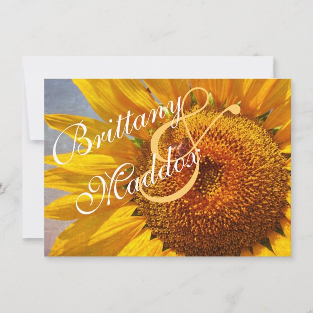 Rustic Country Sunflower Wedding Invitations (Front)