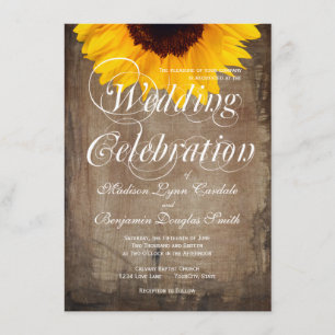 Rustic Country Sunflower Wedding Invitations