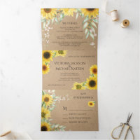 Rustic Country Sunflower Wedding Kraft Paper